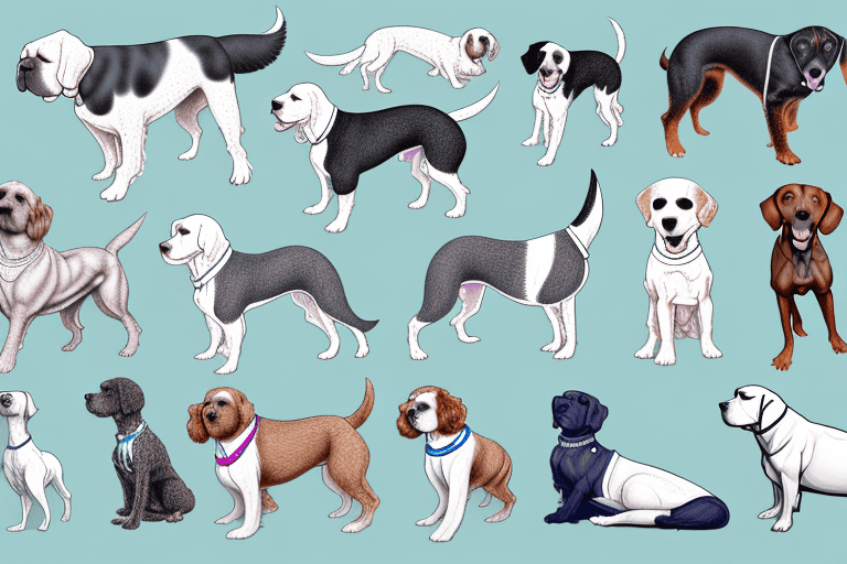 Several different breeds of dogs