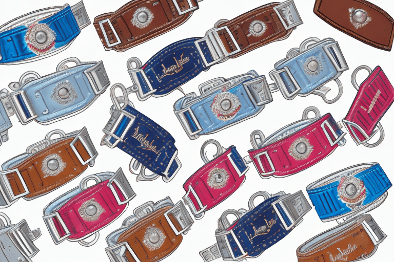 A variety of harry barker dog collars in different styles and colors