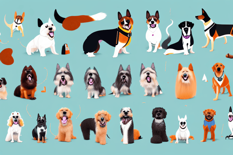 A variety of dogs with thick fur