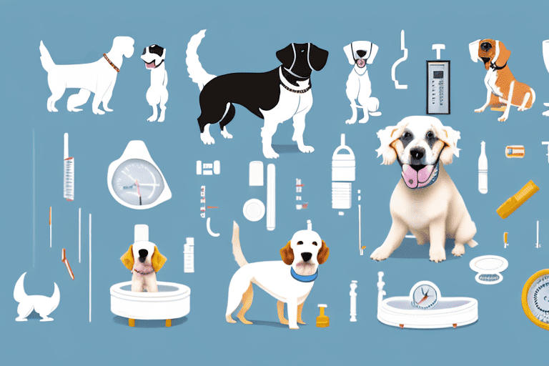 Several different breeds of dogs showing various symptoms of illnesses