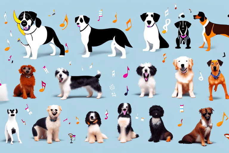 Various breeds of dogs