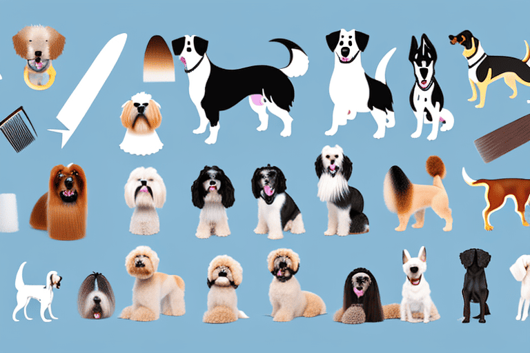 A variety of dogs of different breeds