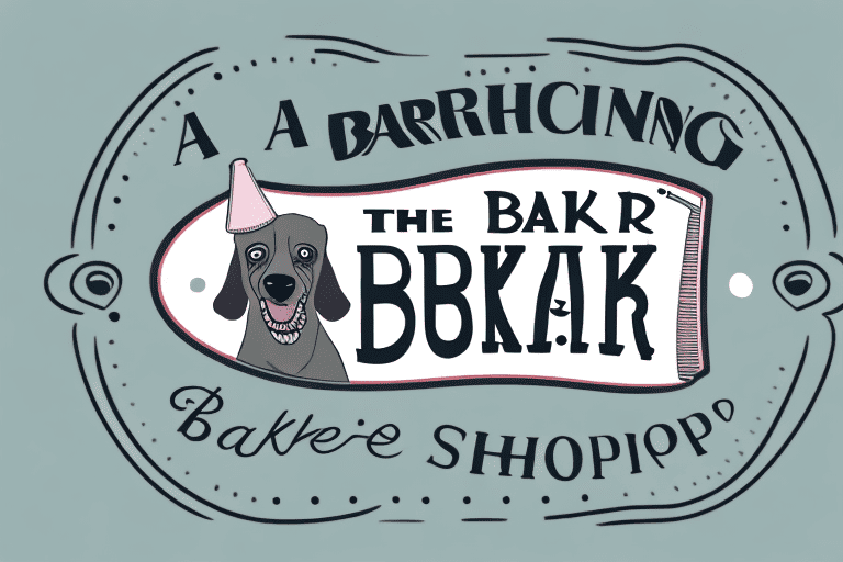 A charming and clean dog grooming shop with a sign that reads "the barker shop