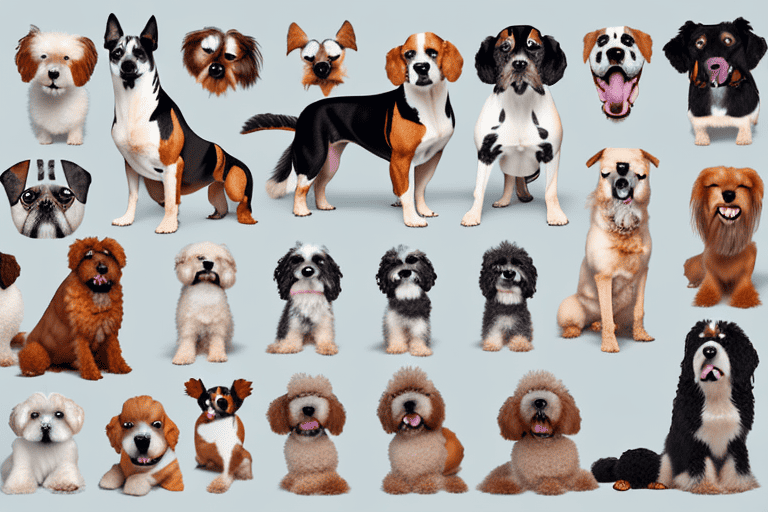 Several different breeds of dogs