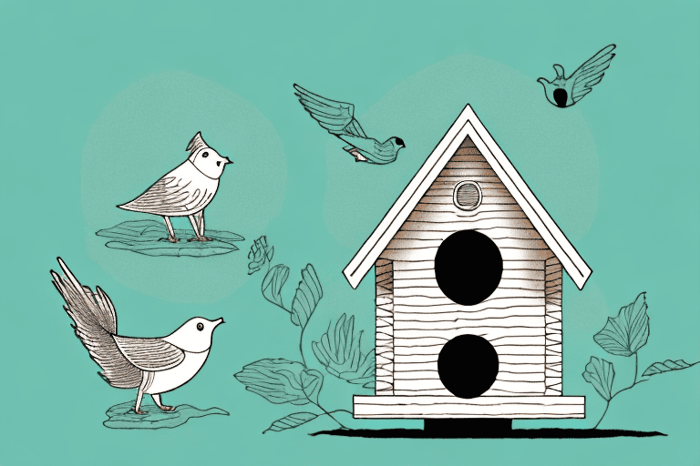 A detailed birdhouse with an integrated