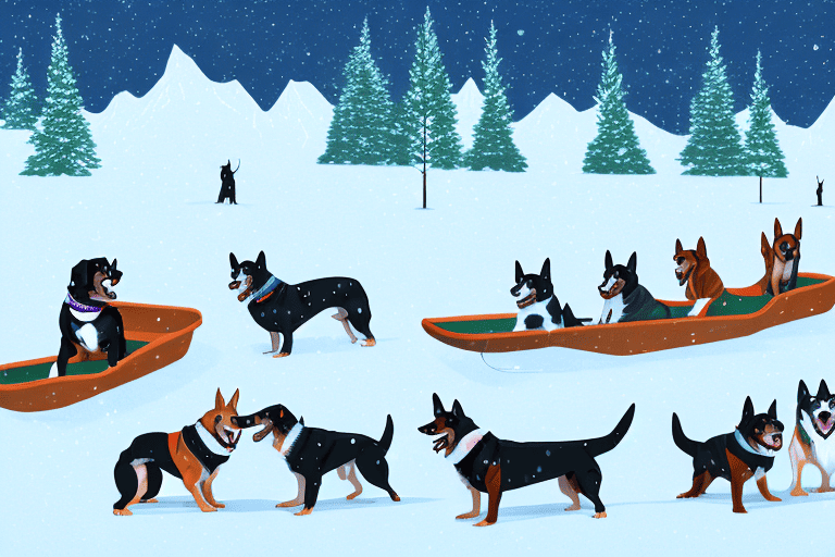 Several different types of dog sleds