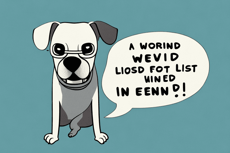 A worried-looking dog sitting silently with a speech bubble above his head that is empty