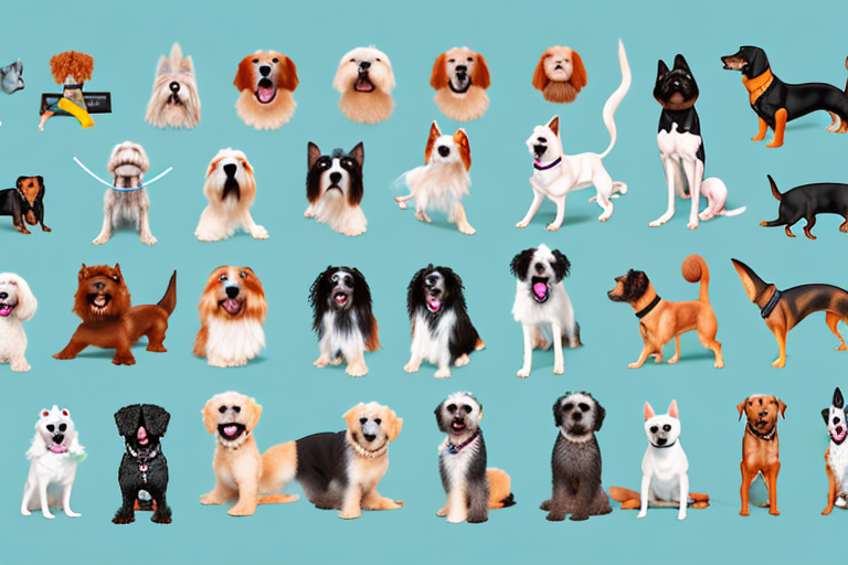 A variety of different dog breeds