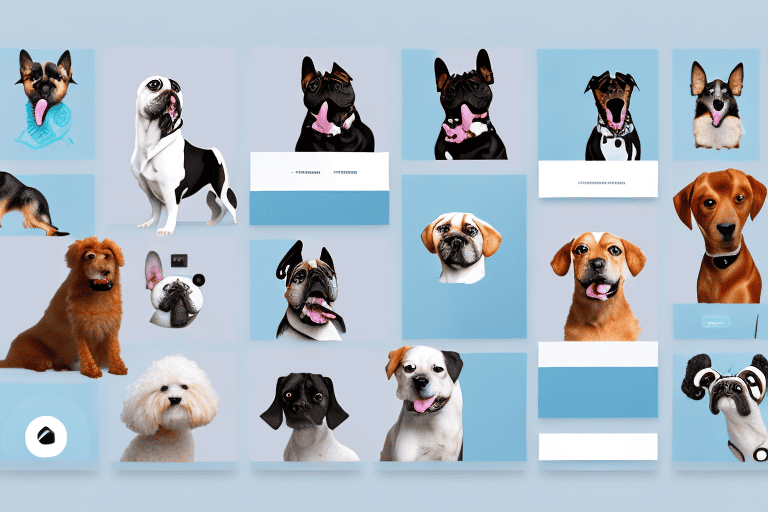 A computer screen displaying a variety of dog breeds