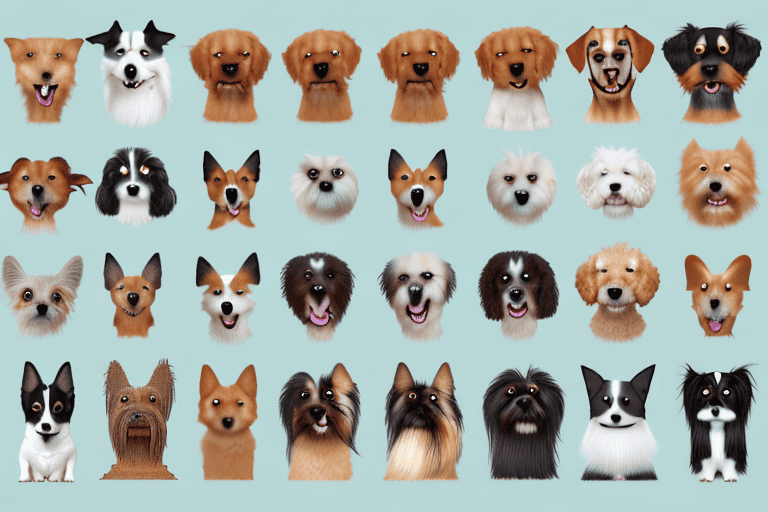 Various dog breeds in different postures