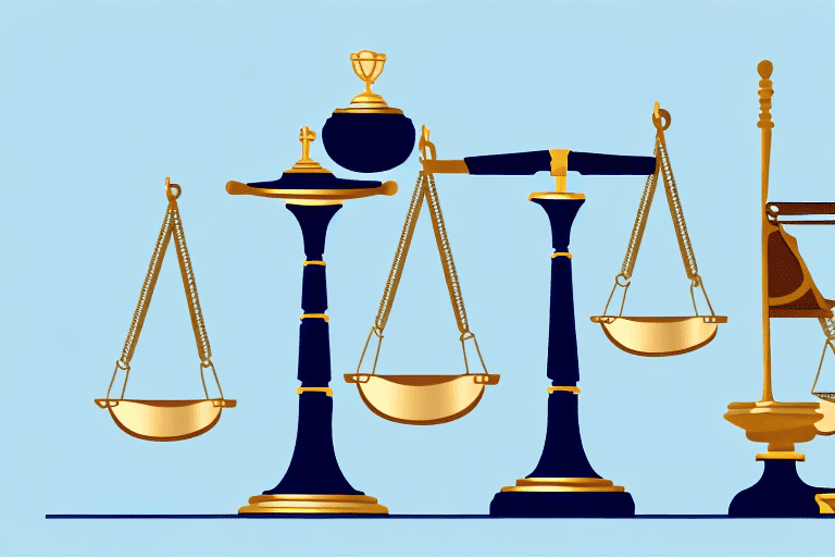 A set of scales balancing a dog breeder contract and a gavel