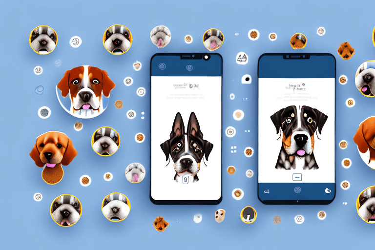 A smartphone displaying a variety of dog breeds