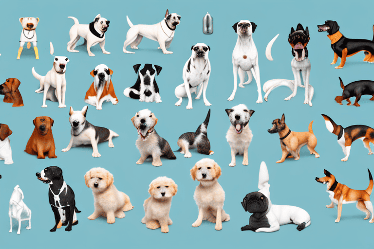 Several different types of dogs