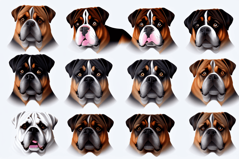 Several different breeds of barrel-chested dogs