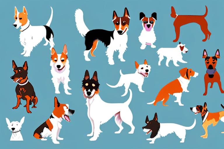 Several diverse dog breeds