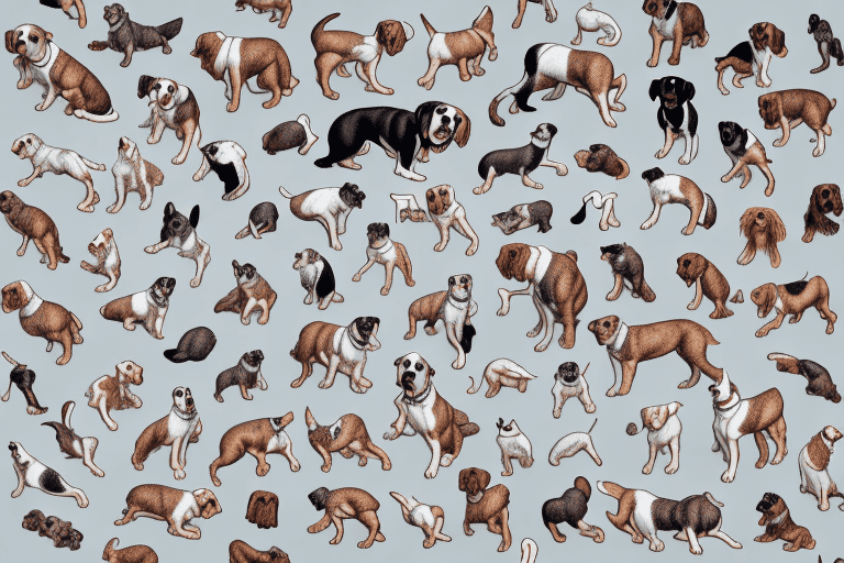 Several different breeds of dogs