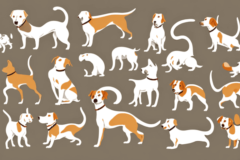 Several distinct tan and white dog breeds