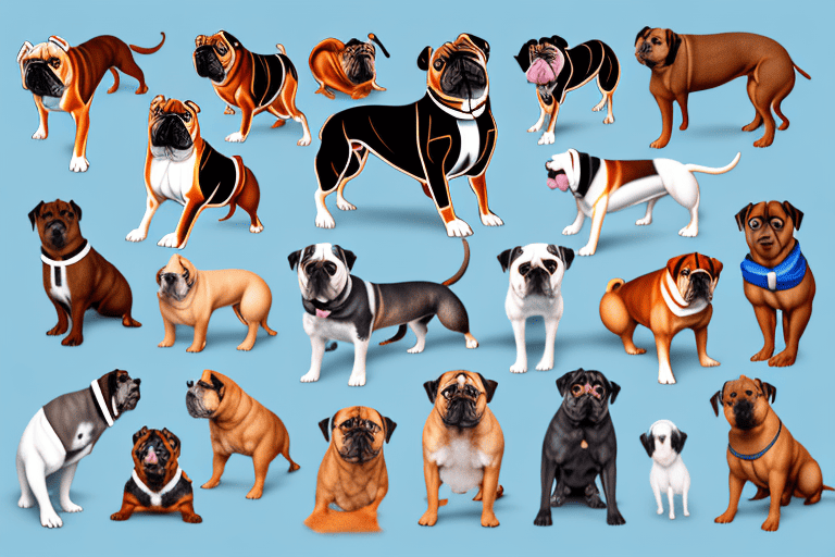 Several distinct dog breeds with prominent barrel chests