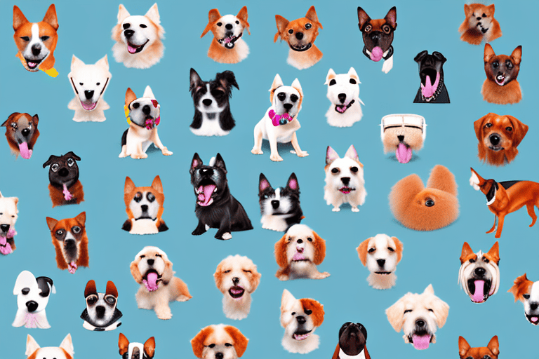 Several diverse dog breeds