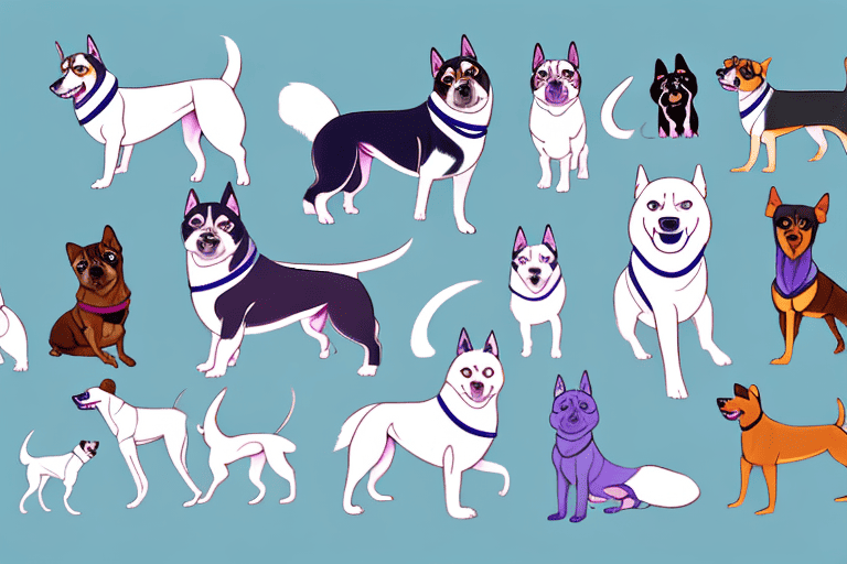 Several diverse dog breeds