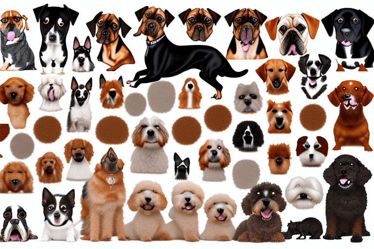 Various dog breeds in different sizes