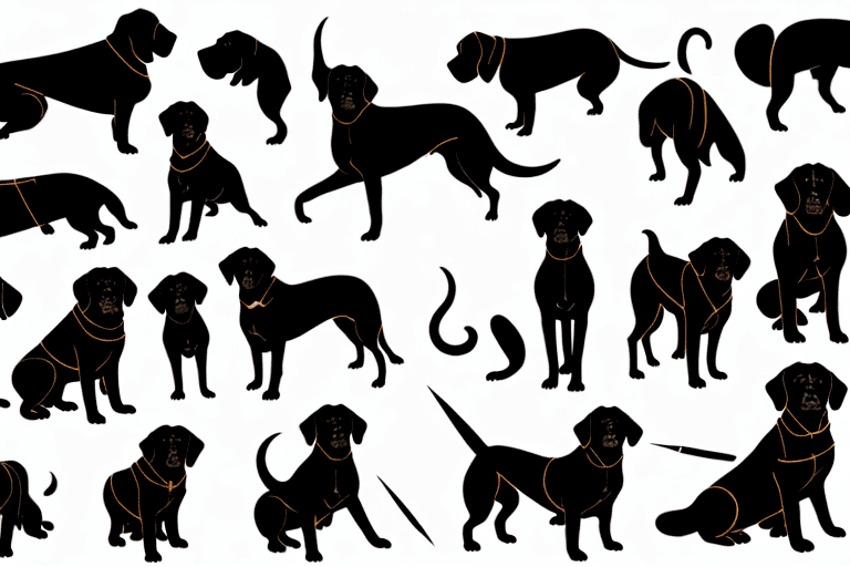 Several large black dog breeds