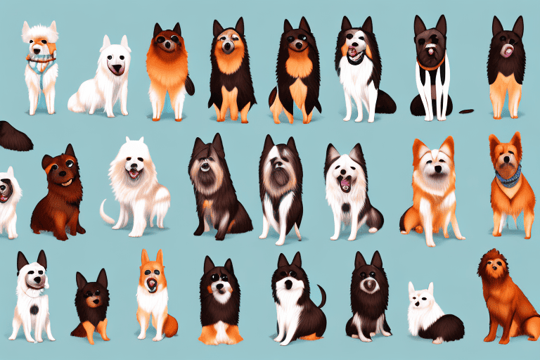 Several distinct eastern european dog breeds in various poses