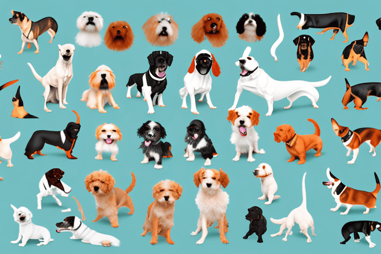 A diverse array of dog breeds