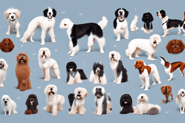 Several different breeds of dogs