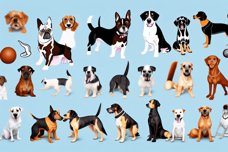 A variety of different dog breeds