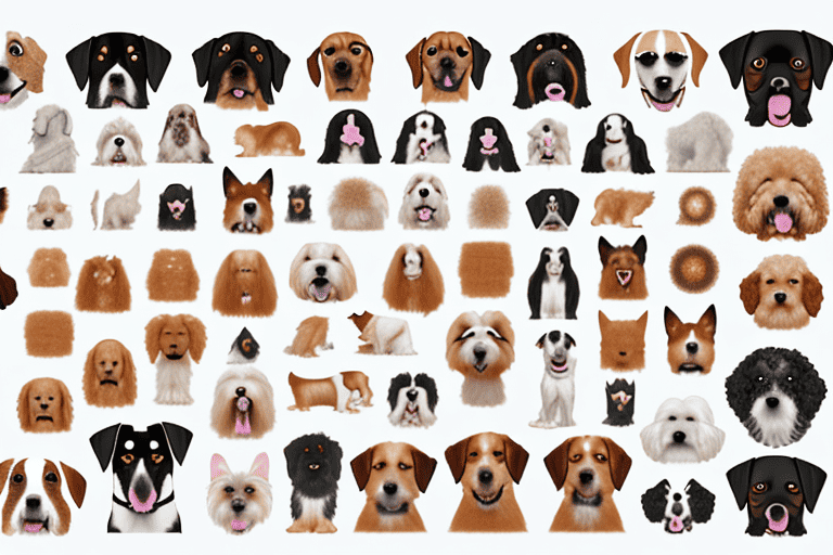 A variety of different dog breeds