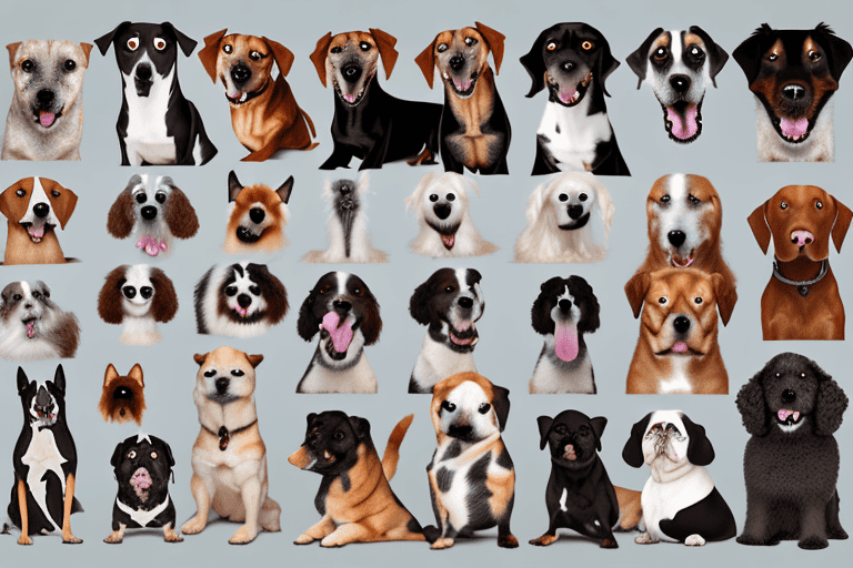 A variety of different dog breeds