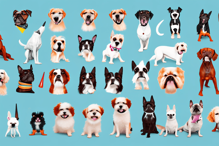 Several different types of dog breeds