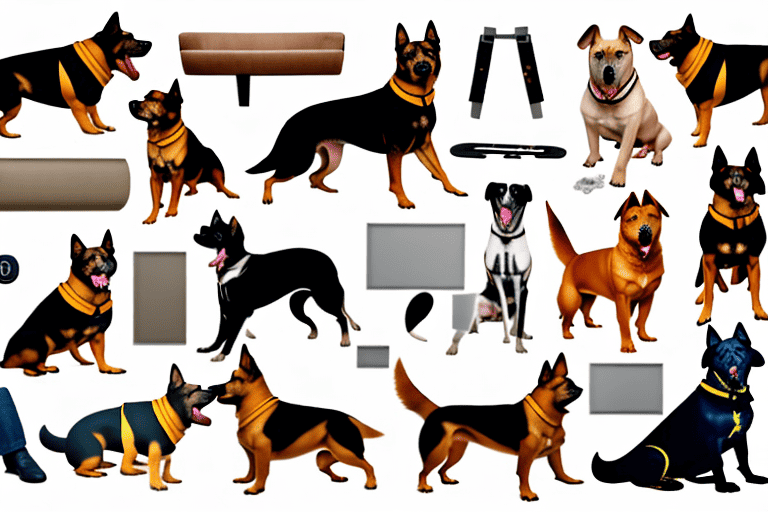 Several different dog breeds