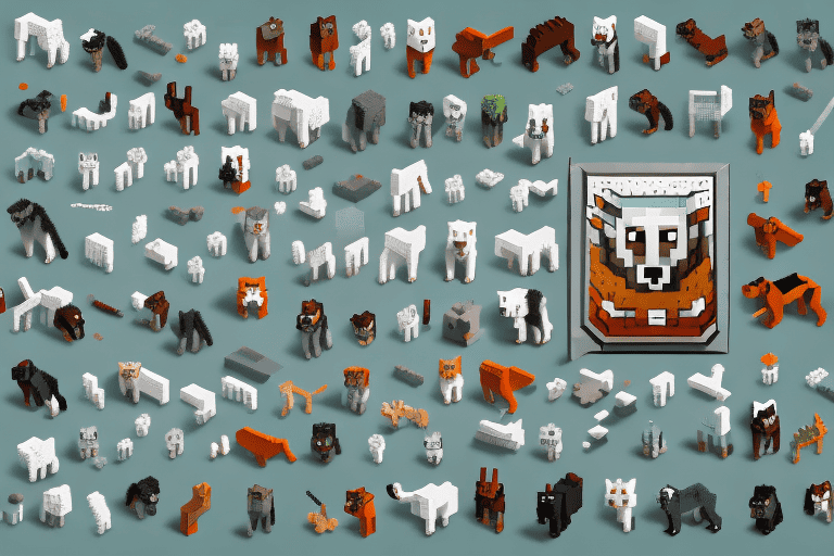 Various types of dogs from minecraft