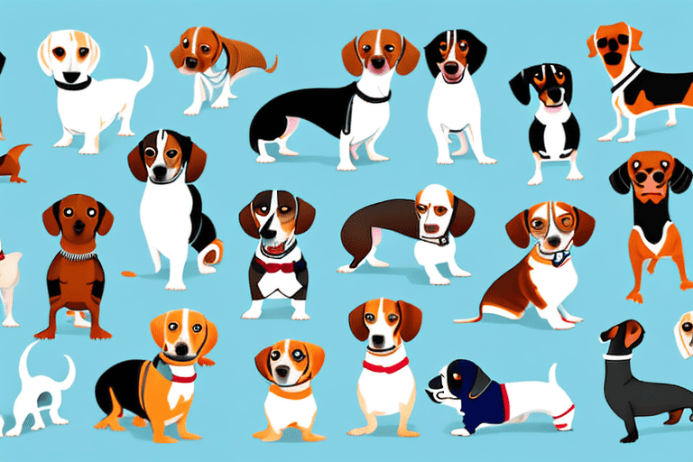 Several different dog breeds such as beagles