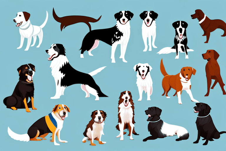 Several different dog breeds such as border collies