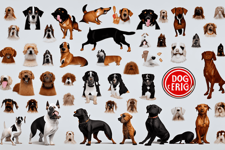 Various dog breeds grouped together