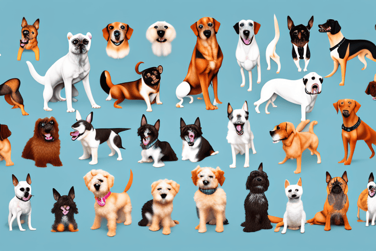 Several different types of dogs