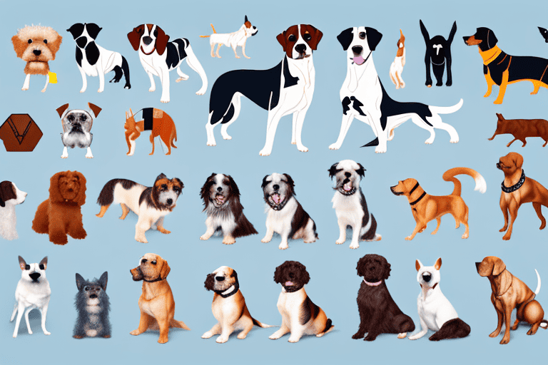 A variety of different dog breeds