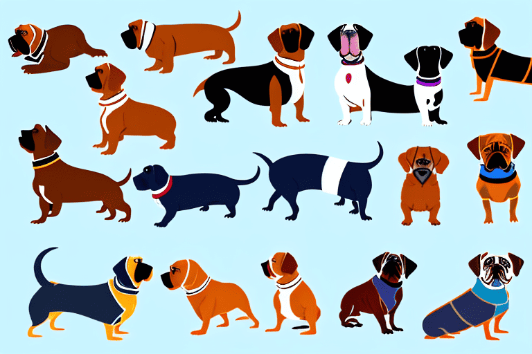 Several different dog breeds known for having a bump on their heads