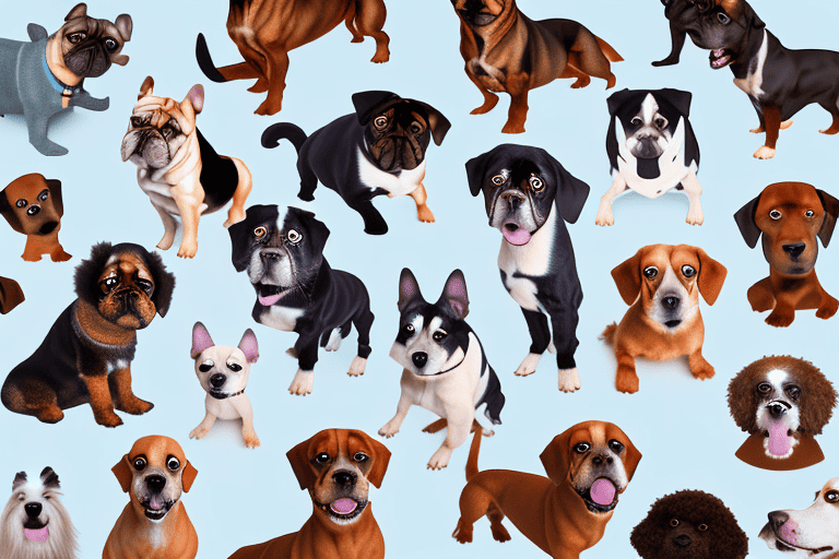 Several diverse dog breeds