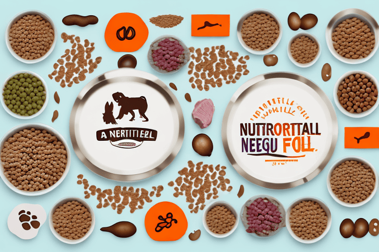 A variety of nutritious dog food items