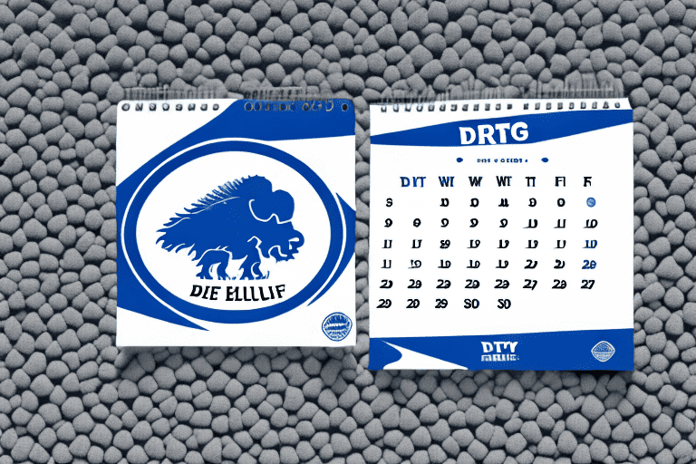 A blue buffalo dry dog food bag next to a calendar