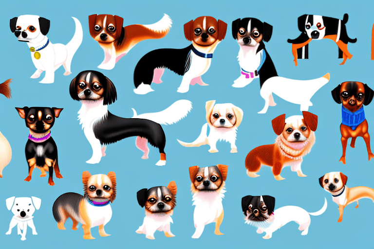 Several different breeds of small dogs