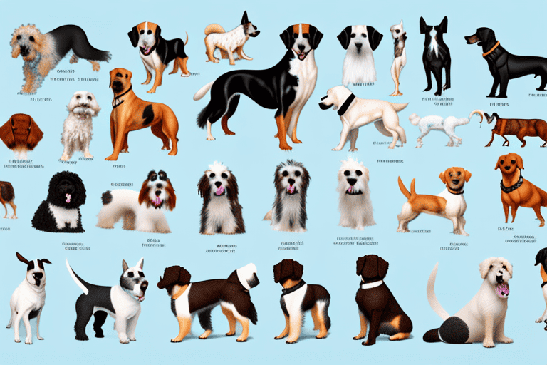 Various breeds of dogs