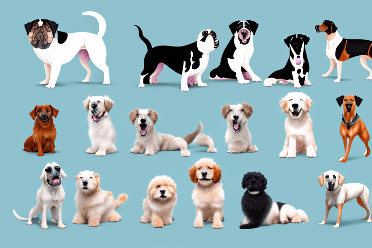 Several different breeds of dogs