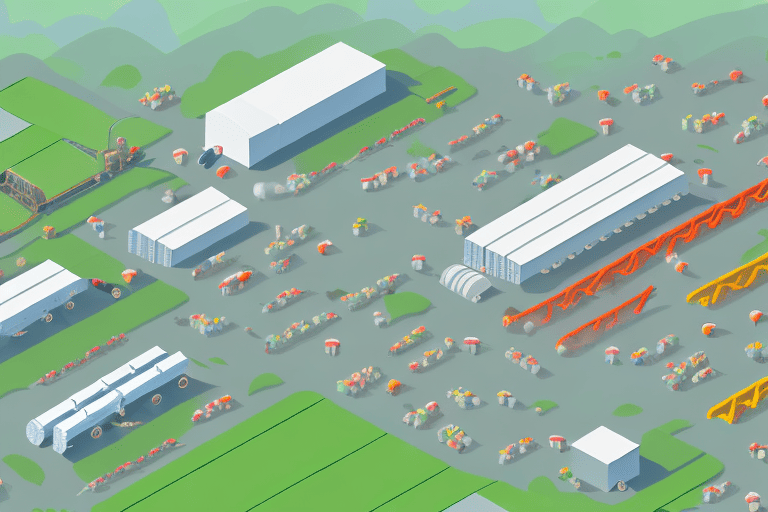 A factory amidst farmland