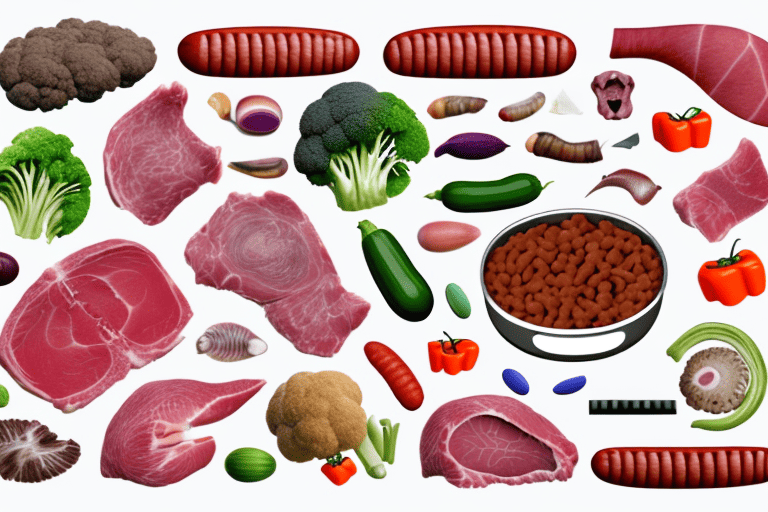 A variety of raw meats