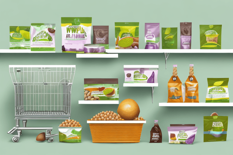 A variety of kiwi kitchens dog food products placed on a store shelf